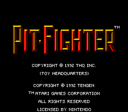 Pit-Fighter (Europe) Title Screen